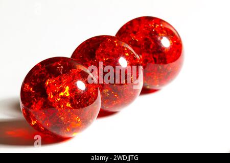 Red Glass Marbles Stock Photo