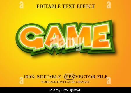 Text effect with editable Game 3D style Stock Vector