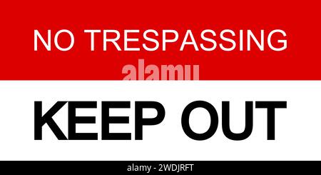 keep out private property no trespassing warning sign. Vector illustration Stock Vector