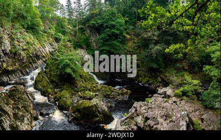 Conwy Falls Of River Conwy Near Village Betws-y-Coed In Snowdonia National Park In Wales, United Kingdom Stock Photo
