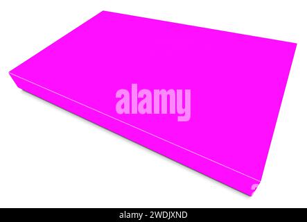 Magenta Canvas Wraps template for presentation layouts and design. 3D rendering. Digitally Generated Image. Isolated on white background. Stock Photo