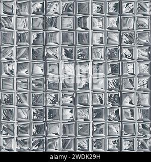 Seamless tiled wallpaper. Abstract gray tiling geometric texture. Light grey color mosaic square tile background. vector art image illustration patter Stock Photo