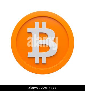 Bitcoin sign currency isolated. Cryptocurrency rate concept. 3d rendering. Stock Photo