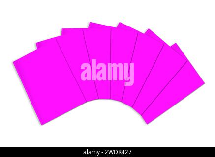 Magenta magazine blank template  for presentation layouts and design. 3D rendering. Digitally Generated Image. Isolated on white background. Stock Photo