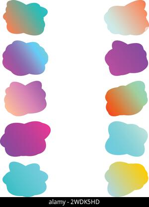 A simple cut out transparent gradient cloud speech bubble shape design ...