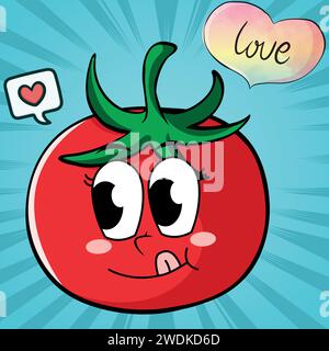 cute tomato pop art style vector image Stock Vector