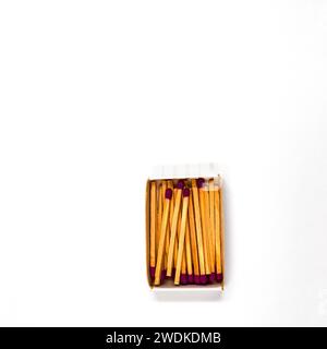 Match box full of match sticks Stock Photo