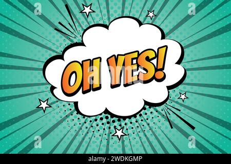OH YES text pop art vector image Stock Vector