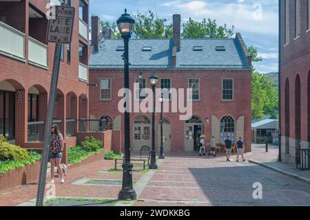 Salem, Massachusetts. August 23, 2019. the original town hall building in derby square in salem massachusetts on a sunny overcast day in new england. Stock Photo