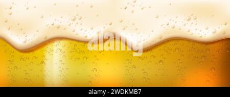 realistic vector illustration background. Beer and bubble foam. Oktoberfest concept. Stock Vector