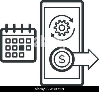 Automatic bill payment and subscriptions, isolated icon Stock Vector