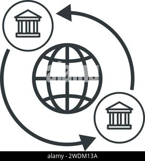 Wire transfer and payments isolated icon, banking concept Stock Vector