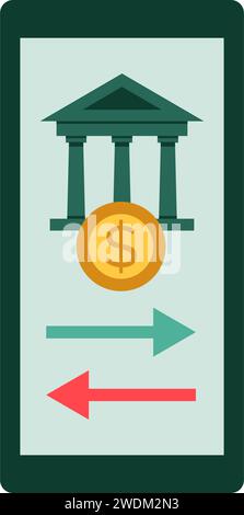 Mobile banking and online payments isolated icon Stock Vector