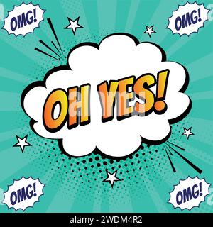 OH YES text pop art vector image Stock Vector
