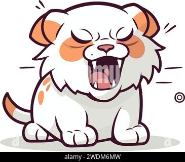 Cartoon Illustration of a Cute Little Puppy Crying Stock Vector
