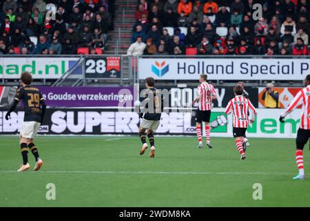 Rotterdam, Netherlands. 21st Jan, 2024. ROTTERDAM, NETHERLANDS - JANUARY 21: during the Dutch Eredivisie match between Sparta Rotterdam and Go Ahead Eagles at Sparta-stadion Het Kasteel on January 21, 2024 in Rotterdam, Netherlands. (Photo by Henny Meyerink/BSR Agency) Credit: dpa/Alamy Live News Stock Photo