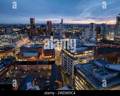 Manchester Twilight Cityscapes Stock Photo