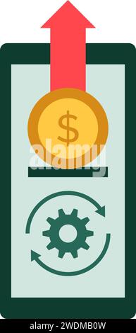 Direct debit on bank account isolated icon Stock Vector