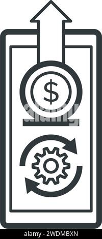 Direct debit on bank account isolated icon Stock Vector