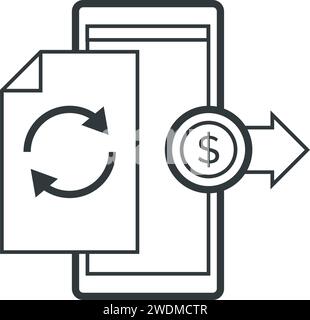 Direct debit on bank account isolated icon Stock Vector