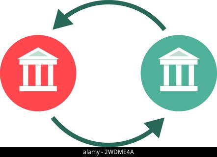 Bank transfer and payments isolated icon, banking concept Stock Vector