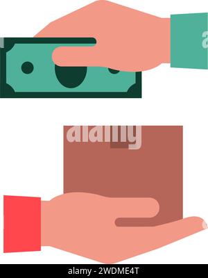 Cash on delivery payment method isolated one color icon Stock Vector