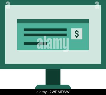 E-check electronic payments and banking, isolated icon Stock Vector