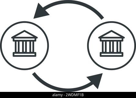 Bank transfer and payments isolated icon, banking concept Stock Vector