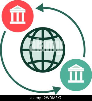 Wire transfer and payments isolated icon, banking concept Stock Vector