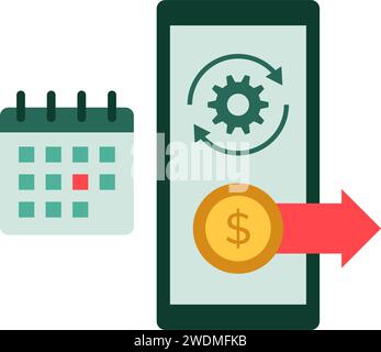 Automatic bill payment and subscriptions, isolated icon Stock Vector
