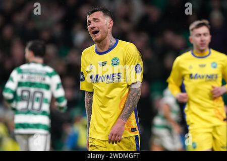 Buckie Thistle's Mark McLauchlan reacts during the Scottish Cup fourth round match at Celtic Park, Glasgow, Scotland. Picture date: Sunday January 21, 2024. Stock Photo