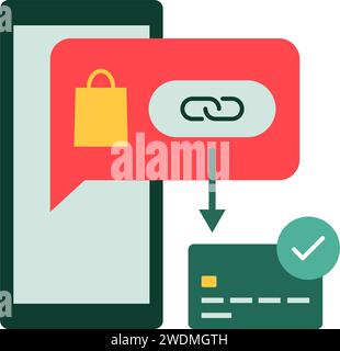 Online shopping and payment link, isolated icon Stock Vector