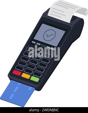 POS terminal processing a credit card payment and printed receipt Stock Vector