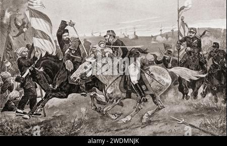 The Battle of Pyongyang, second major land battle of the First Sino-Japanese War, 1894 in Pyongyang, Korea between the armies of Meiji Japan and Qing China. Stock Photo
