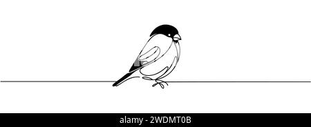 Bird feather continuous one line art drawing of isolated outline vector ...