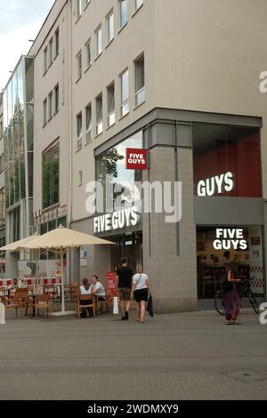 Five Guys Burger building on Karolinenstraße in the German city of Nuremberg. Stock Photo