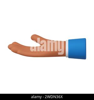 3d Cartoon character hand Stock Vector
