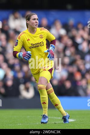 London, UK. 21st Jan, 2024. Mary Earps of Manchester United during The FA Women's Super League match at Stamford Bridge, London. Picture credit should read: David Klein/Sportimage Credit: Sportimage Ltd/Alamy Live News Stock Photo