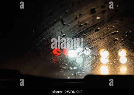 A66, Cumbria, England, UK. 21st Jan, 2024. UK weather: wind and heavy rain on A66 road during Storm Isha amber weather warning. Pictured - rain on car windscreen Credit: Kay Roxby/Alamy Live News Stock Photo