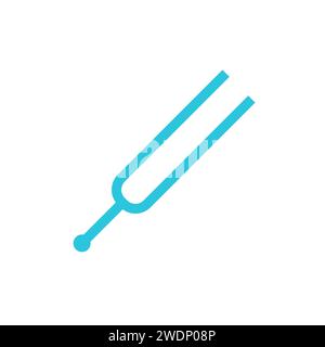 Tuning fork icon. From blue icon set. Stock Vector