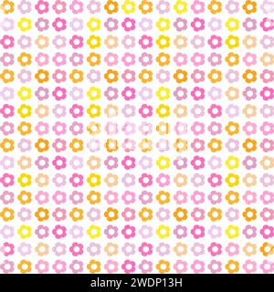 Pink, yellow, orange, violet  Floral seamless pattern - Design element Stock Vector