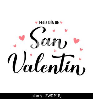 Feliz dia de San Valentin spanish lettering - Happy Valentines Day. Vector  text and symbols of love with rose paper heart for Valentine's Day banner  Stock Vector Image & Art - Alamy