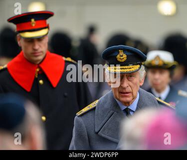 The King and Prince of Wales attending the Remembrance Sunday service at The Cenotaph, Whitehall. November 12th, 2023 Stock Photo