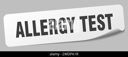 allergy test sticker. allergy test rectangular label isolated on white ...