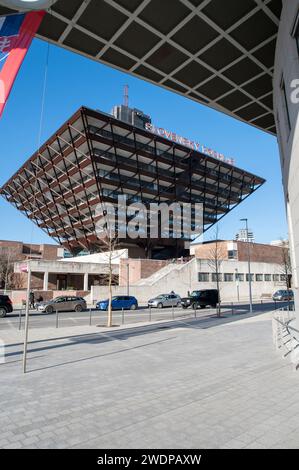 Bratislava Slovakia January 20 2024 Buiding Of The Slovak   Bratislava Slovakia January 20 2024 The Slovak Radio Building Budova Slovenskeho Rozhlasu Shaped Like An Upside Down Pyramid Bratislava Slo 2wdpaxw 