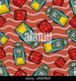 Sour Diesel Seamless Pattern in Cartoon Style. Perfect For Background, Backdrop, Wallpaper and Cover Packaging. Vector Illustration. Stock Vector