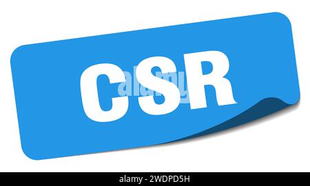 csr sticker. csr rectangular label isolated on white background Stock Vector