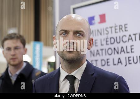 Paris, France. 16th Nov, 2023.  Jean-Noel Barrot, Minister Delegate for Digital attends the Educ@tech Expo in Paris, France. Stock Photo