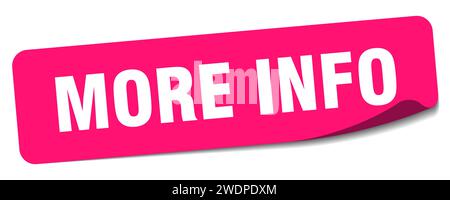 more info sticker. more info rectangular label isolated on white background Stock Vector