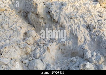 Dirty snow mixed with sand, background texture Stock Photo
